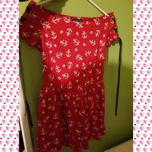 ⚠️DONATING 2/1⚠️NWOT Hot Topic Pin Up Nautical Sea Off Shoulder